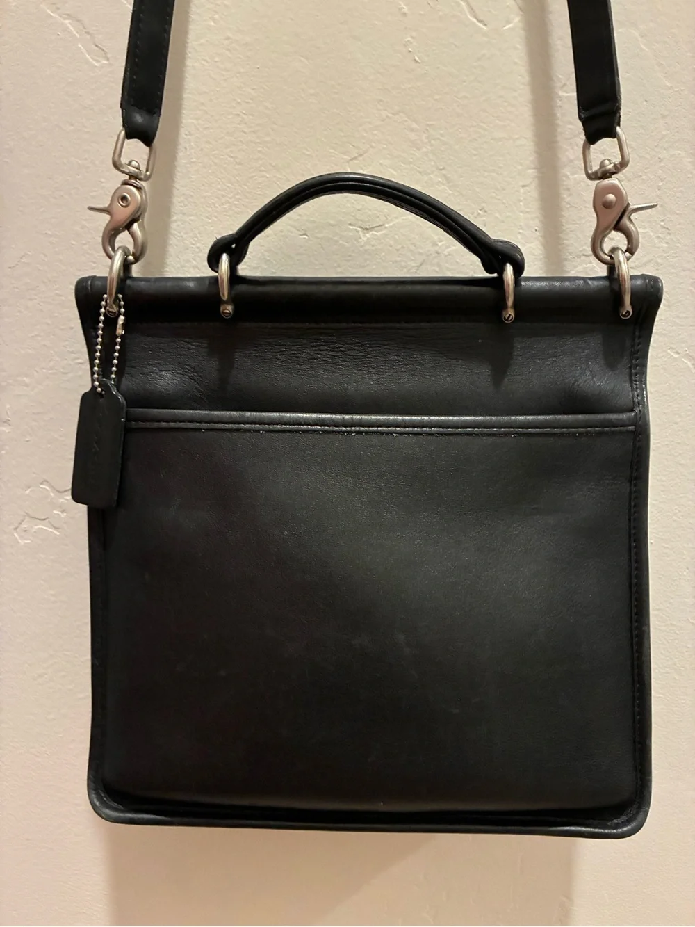 VTG 90’s Coach Black Leather Messenger Brief Bag